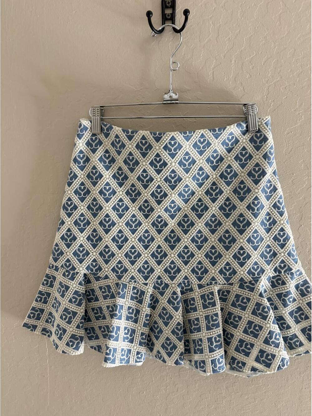 Sandro Mafalda monogram embroidered flare skirt - Picture 1 of 7